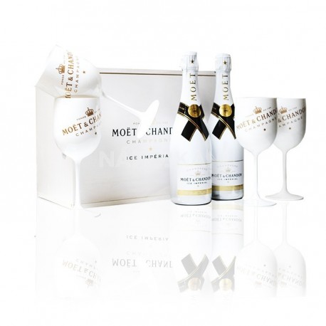 Moet chandon ICE Imperial dřevěný box a skleničky