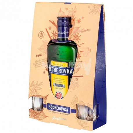 Becherovka 0,7l dárkové balení se skleničkami