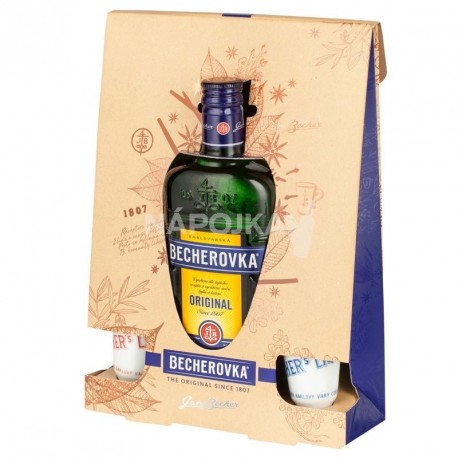 Becherovka 0,5l dárkové balení s kalíšky