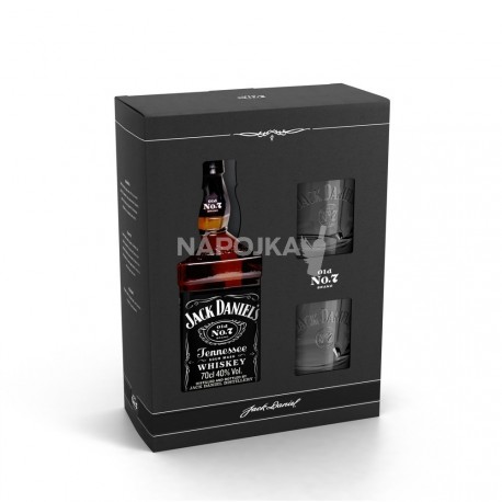 Jack Daniel's 0,7l dárkový karton a 2 skleničky