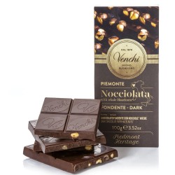 Venchi hořká čokoláda 56% s lískovými oříšky 100g