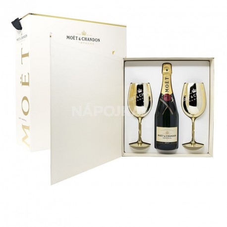 Moët & Chandon Brut Impérial 0,75l + 2 zlaté sklenice dárkový set