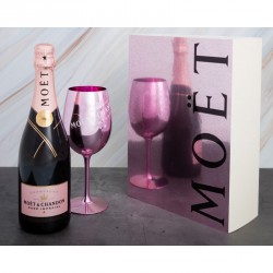 Moët & Chandon Rosé Impérial 0,75l + růžová sklenice dárková sada