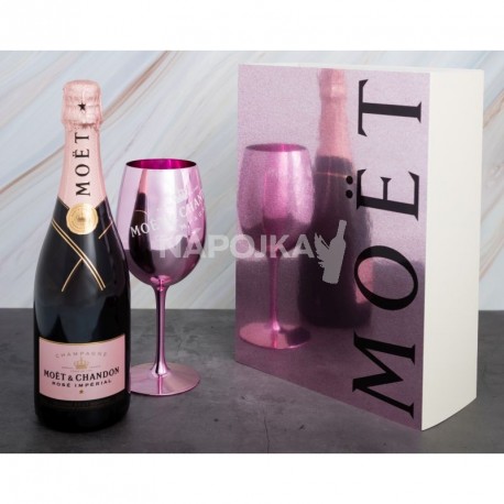 Moët & Chandon Rosé Impérial 0,75l + růžová sklenice dárková sada