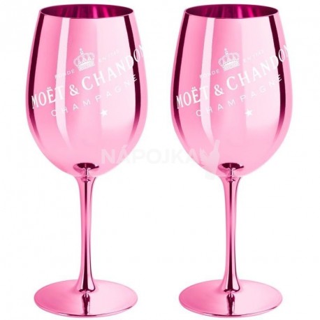 Dárková sada růžová metalická sklenička Moët & Chandon 2ks