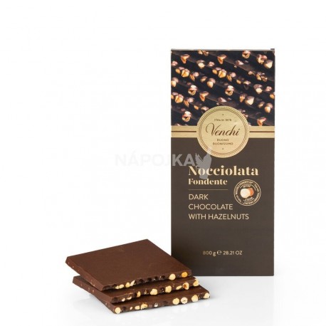 Venchi hořká čokoláda s celými lískovými oříšky 800g
