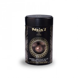 Maxim's čokopastilky - 12 mléčných čokolád s oříšky, červená plechovka 60g